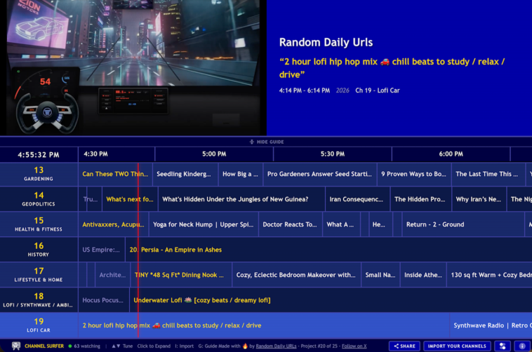 A Channel Surfer újraalkotja a kilencvenes évek spontán tévéélményét