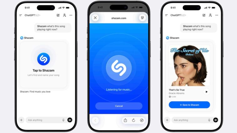 A ChatGPT Shazam integrációja új szintre emeli a zeneazonosítást