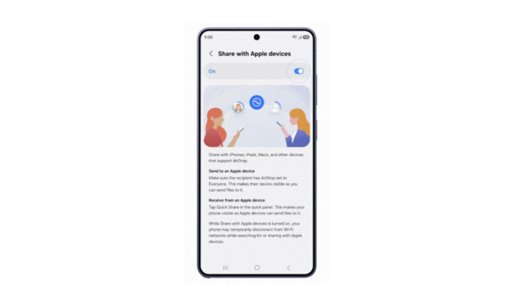 A Galaxy S26 áttöri a platformhatárokat az Apple AirDrop támogatásával