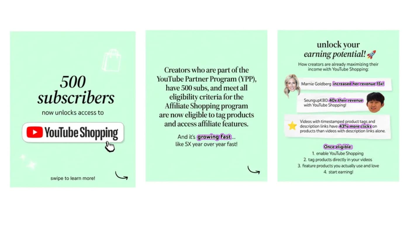 A YouTube félbevágja a küszöböt és megnyitja az affiliate bevételeket