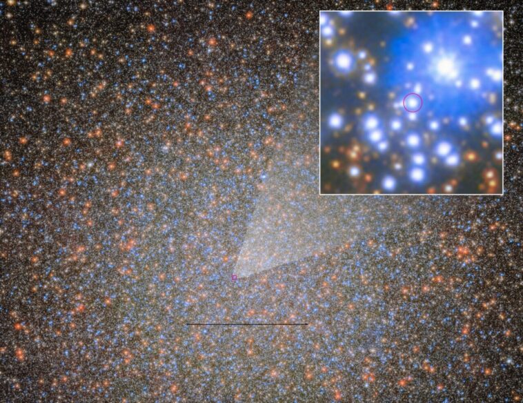 Az Omega Centauri első csillagtömegű fekete lyukát egy csillag alig látható imbolygása fedte fel